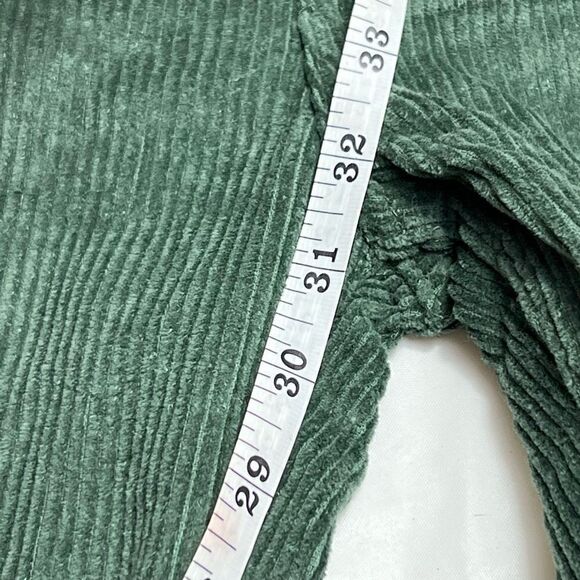 Women’s MOTEL BOOTLEG JEANS IN CORD FOREST GREEN Corduroy sz M/33L 31” Inseam - Picture 8 of 10